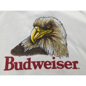 Budweiser Brew City Sweatshirt Small White Eagle Graphic Beer Promo Crew